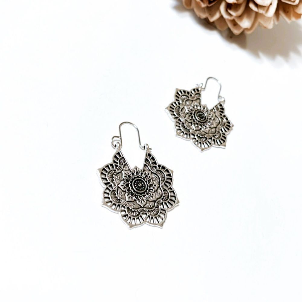 Boho statement hoop earrings M74 - Picture 5 of 7